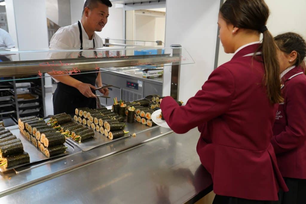 Fresh food being served to Woodford students